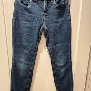 Pilcro Women’s Skinny Jeans in Dark Blue Wash